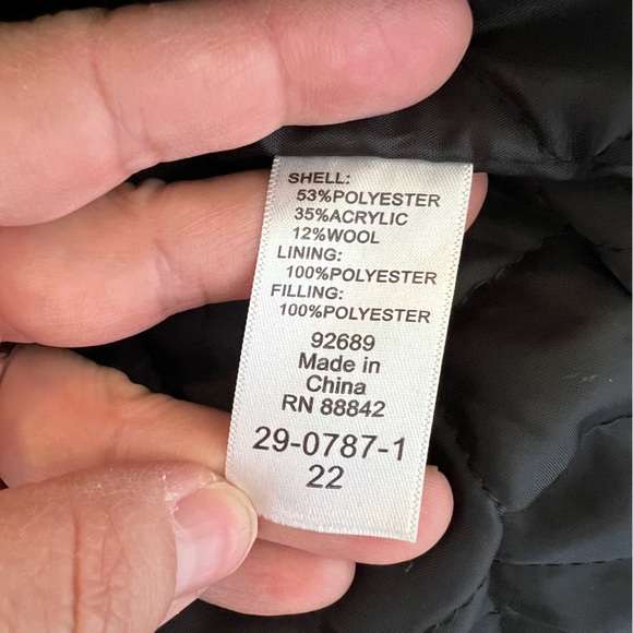 Ellos Black & White Houndstooth Plaid Wool Blend Wool Blend Mid Length Coat - Picture 5 of 6